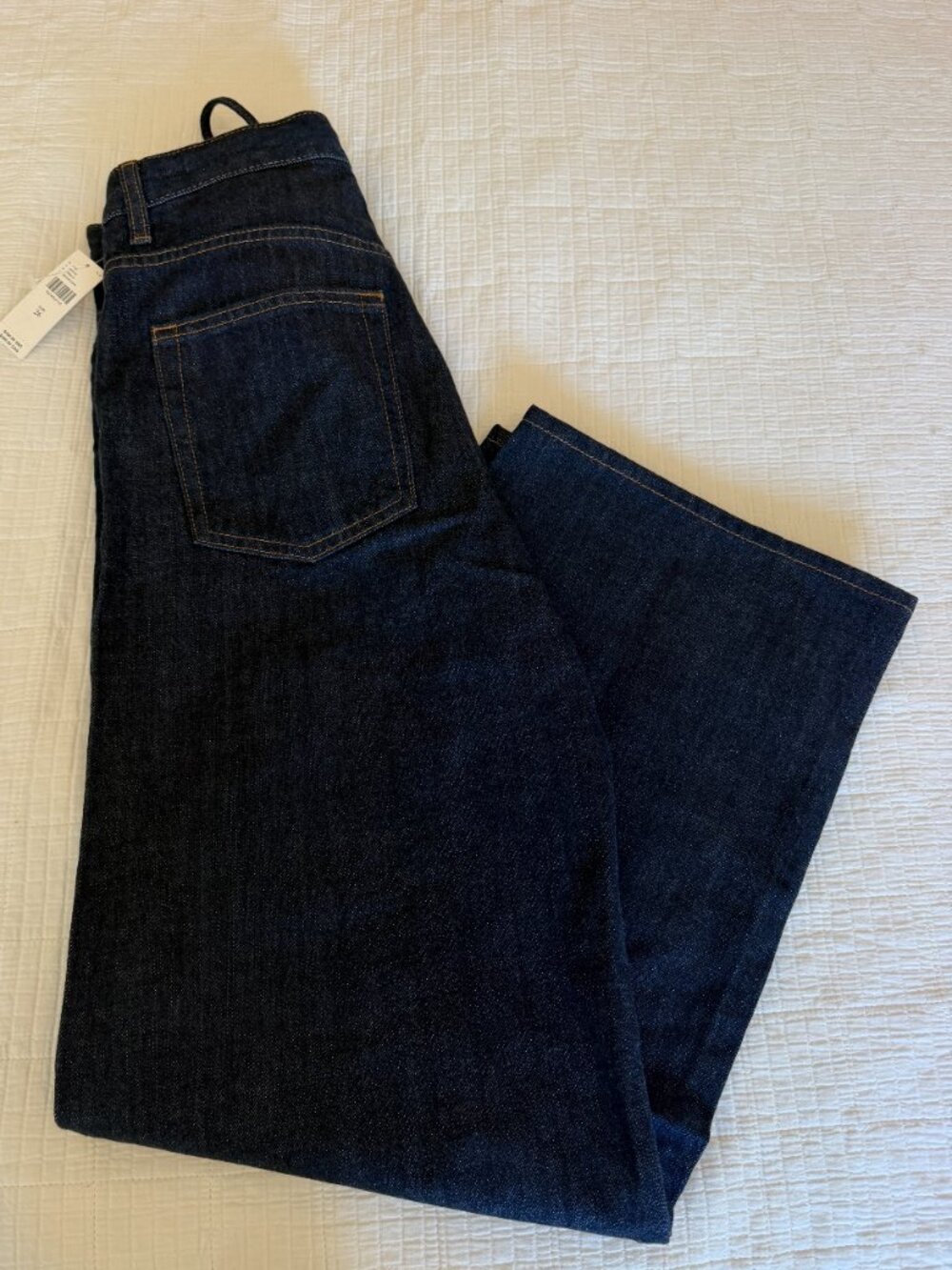 FRAME The Off Duty Drawstring Bow High Rise Jeans in Rinse 26 - Picture 2 of 13